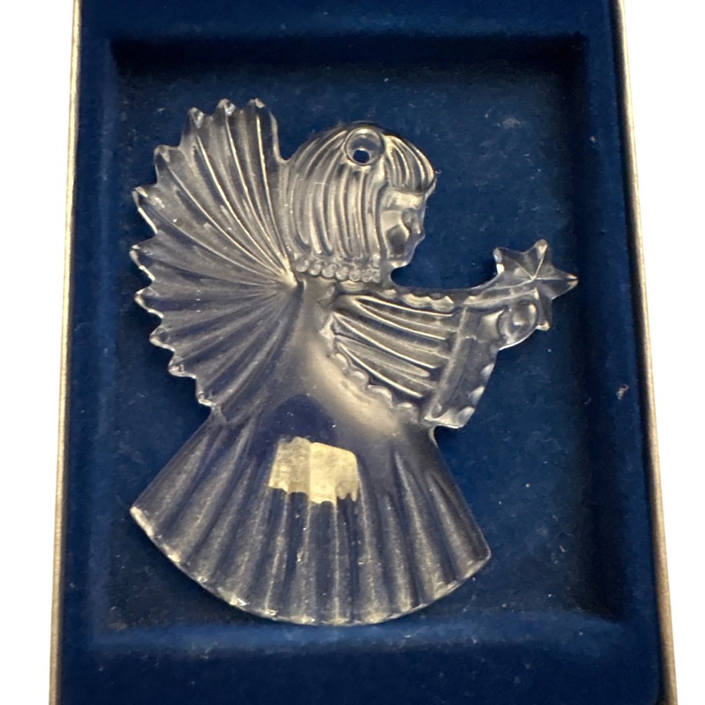 Mikasa Joyous Collection Angel With Star Ornament Clear Crystal Christmas